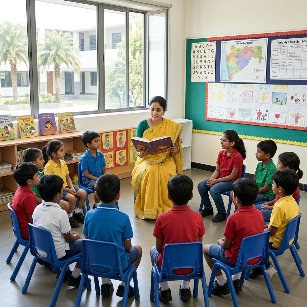 Teacher engaging with a child in a supportive learning environment
